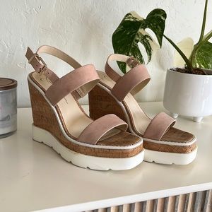 Jessica Simpson Blush Leather Wedges